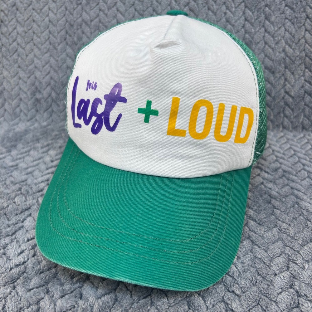 Iris Last + Loud Unisex Green White Trucker Hat Mesh Snapback Cap OSFA